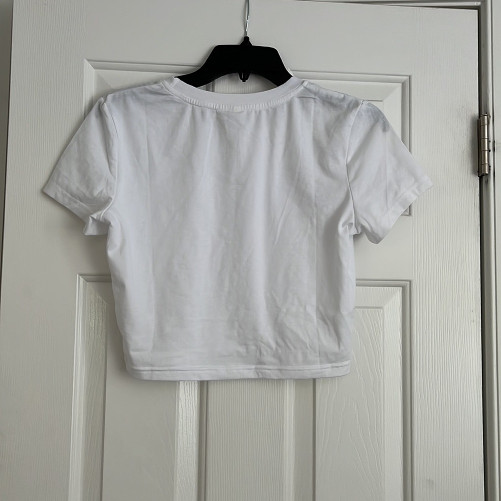 Shein White Crop Top M - Picture 2 of 4
